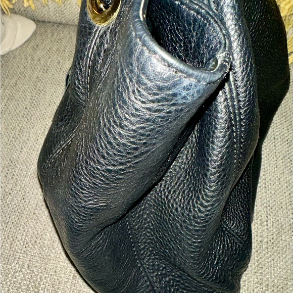 Michael Kors Black Leather Drawstring or Bucket Bag with gold hardware. - Picture 10 of 16